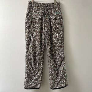 ORAGE WOMENS GIRLS SNOWBOARDING SKI PANTS W/ADJUST BAND brown aqua SZ 16 (XS/S)